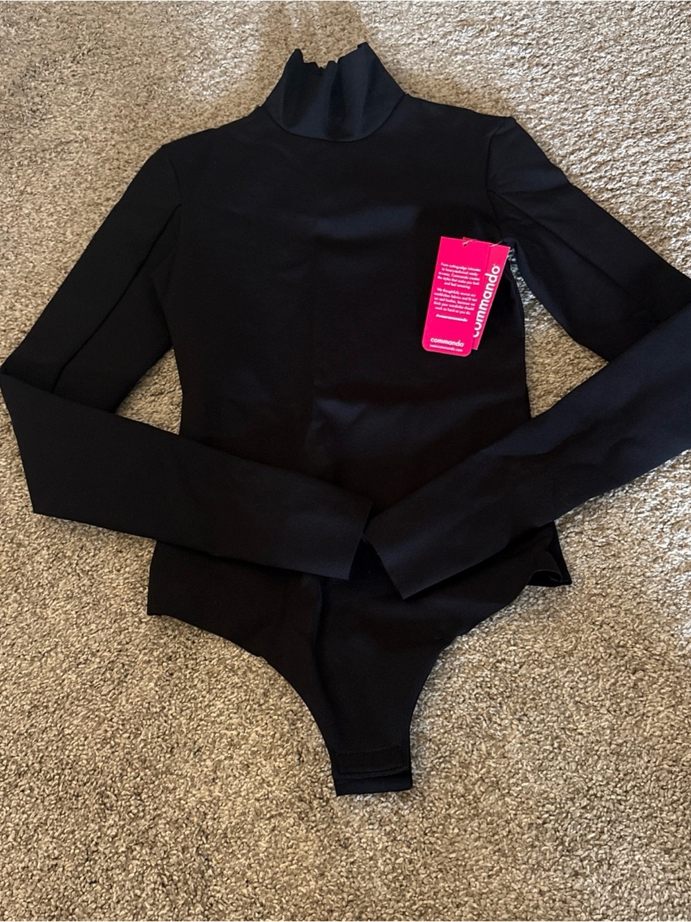 Commando Black Long Sleeve Turtleneck Bodysuit